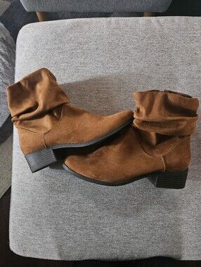 Women's Brown Suede Slouch Ankle Boots